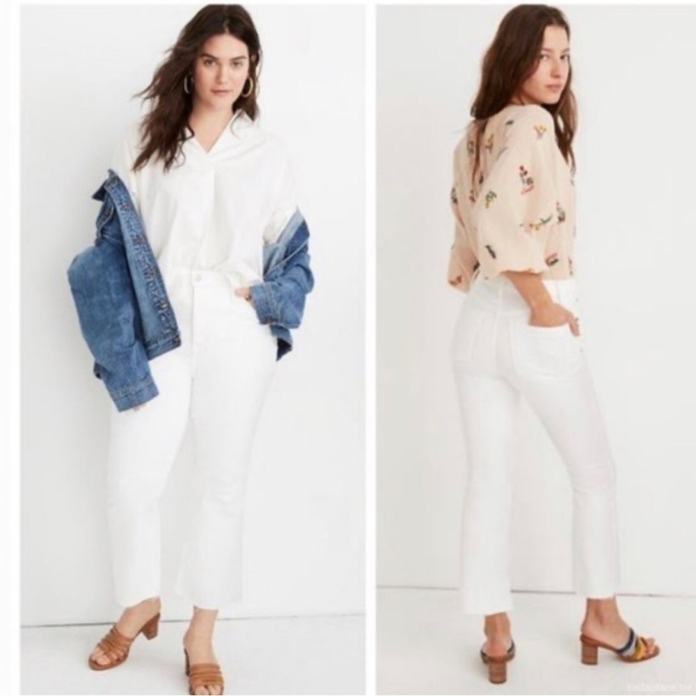 NWT Madewell Cali Demi Boot Jeans White Sz 32